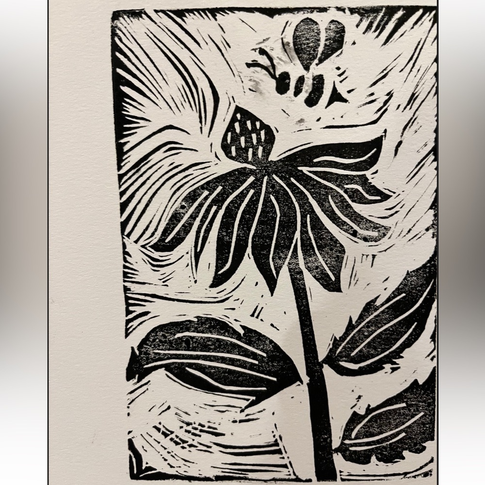 Bee and flower Print